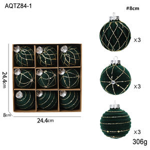 Bolas de Navidad de Plástico Flocado de 8CM, Juego de Bolas de Colores para Árbol de Navidad en Caja, Adornos Colgantes para Decoración Navideña - Product Image 6