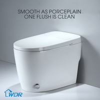 Vente directe cuvette de toilette allongée intelligente monobloc sans chauffage électrique avec capteur de rinçage des fesses féminines lavage monté au sol
