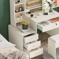 Coiffeuse de style européen et moderne, meuble de table, avec miroir et tabouret, 1 ensemble pour chambre à coucher