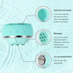 Brosse nettoyante faciale en silicone imperméable, rechargeable, exfoliante électrique, masseur pour nettoyer en profondeur les pores, pour femmes - Product Image 2