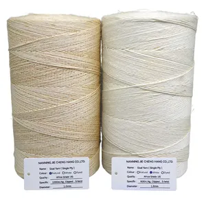 100% Nature Sisal Yarn 600m/kg and 1000m/kg - White/Nature Thin Sisal Rope - Single-ply Sisal Yarn for Baling / Crafts / Bath T