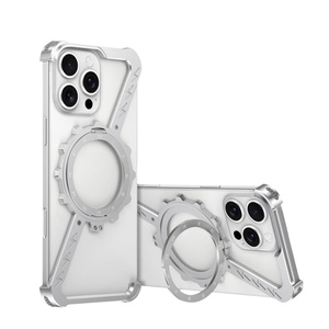 Ốp lưng chống rơi 360 độ cho iPhone 17 Pro Max năm <span class=keywords><strong>2025</strong></span> °   Ốp điện thoại kim loại bảo vệ hình dạng độc đáo với giá đỡ từ tính xoay - Product Image 4