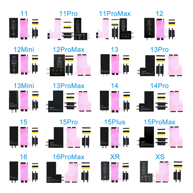 Wholesale OEM Batteries Without Flex for iPhone XR XS MAX 11 12 13 Mini 14 15 16 Pro Max Battery Cell