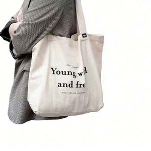 Sacs fourre-tout en toile de coton écologiques pour femmes, design personnalisé, sacs de courses recyclables, bon prix, cadeau - Product Image 6