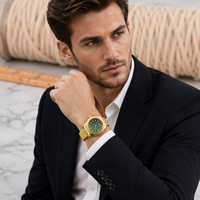 Montre sport unisexe à motif dents de chien, bracelet en acier inoxydable, montre-bracelet à quartz analogique, fonction calendrier, cadeau décontracté ou professionnel, boîte cadeau