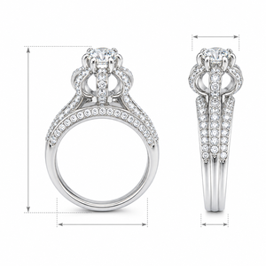 Set di anelli rotondi scintillanti per donna, anello da dito minimalista alla moda - Product Image 4