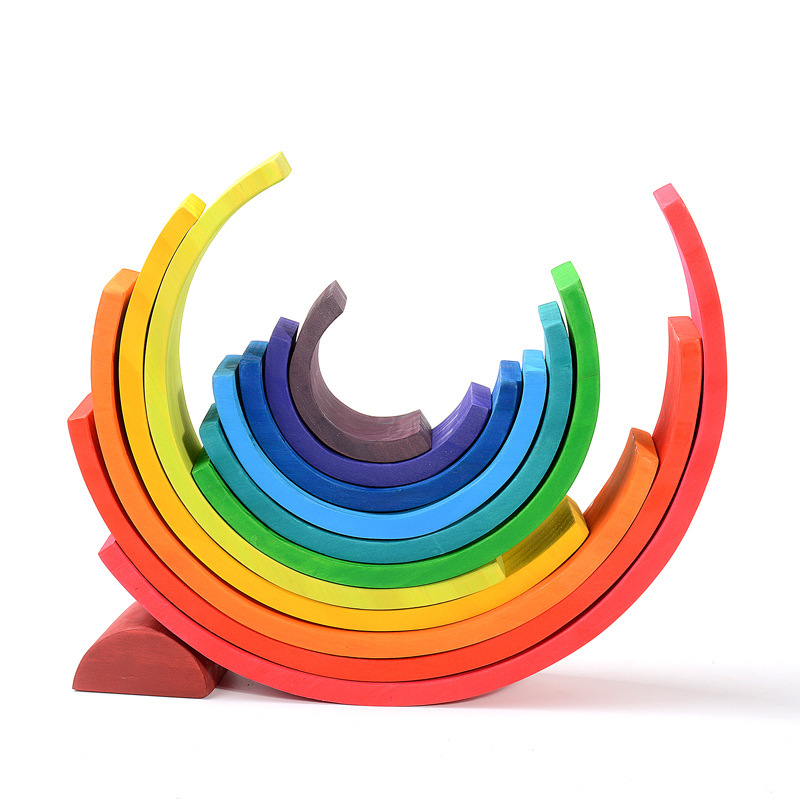 Rainbow color twelve arch blocks-pine-165