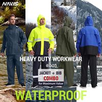 Ensemble de vêtements de travail pour hommes PRO, imperméable, 3 pièces, veste et pantalon de travail résistants, ensemble de sécurité industrielle, construction, 90% PU, 10% tricot