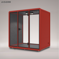 Cabine insonorisée mobile et portable pour réunions, travail en intérieur, isolation phonique, 4 personnes, bureau silencieux, vente chaude