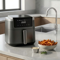 Nouvelle friteuse à air numérique 9L multifonctionnelle sans huile, four à air chaud avec 8 préréglages, arrêt automatique et protection contre la surchauffe pour usage domestique et commercial