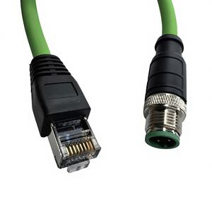 Conector RJ45 Macho de 4 Pines con Codificación A, M12, Personalizado, de Cobre Libre de Oxígeno, PVC IP67, Ensamblaje de Cable Electrónico Industrial Profinet Ethernet - Product Image 2