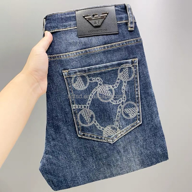 Manufacturer Wholesale High-quality Fashionable Men's Jeans Slim Fit Men's Designer Stretch Denim Blue Men's Jeans