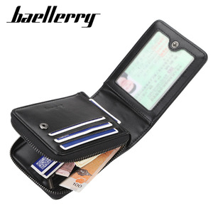 Baellerry <b>Men's</b> Short <b>Wallet</b> Pu Leather Multi Card Slot Zipper <b>Wallet</b> <b>For</b> Everyday Use - Product Image 2