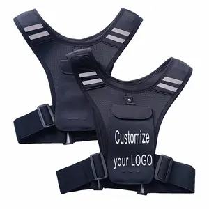 Adjustable Strap Vest reflective Silver Gear Night Safety Running Backpack Outdoor Running Vest Phone Holder