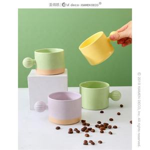 Taza de cerámica de macarrón, Taza de cerámica con mango - Product Image 4