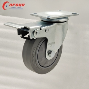 Medium Industriële Wielen 4 Inch Grijze Tpr Wiel Draaibare <span class=keywords><strong>Caster</strong></span> Hotel Bagage Auto Casters