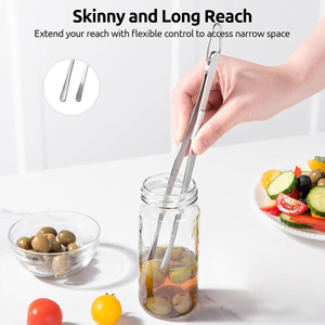 Utensilios de Cocina de Alta Calidad, Pinzas para <span class=keywords><strong>Alimentos</strong></span> de Acero Inoxidable de 12 Pulgadas con Mango Largo y Puntas Dentadas para Cocinar, Pinzas de Chef - Product Image 3