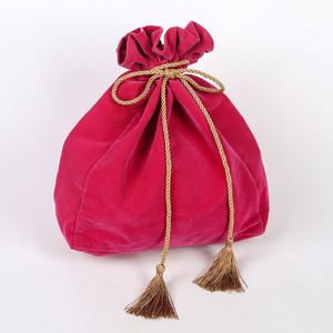 Mini pochette en daim pour bijoux, sac à poussière en velours de soie avec cordon à pompon, idéal pour cadeau de mariage - Product Image 2