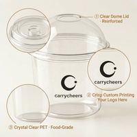 Gobelets personnalisés imprimés pour Açaï 24oz (800ml), coupes à parfait avec couvercles, gobelets à limonade à fond rond, coupes à dessert en plastique transparent pour yaourt et fruits