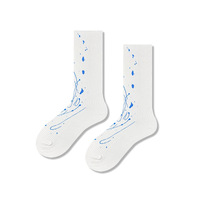 Chaussettes pour femmes printemps et été aquarelle Graffiti Art cravate teinture tendance Hip Hop tube moyen chaussettes en coton blanc sur mesure