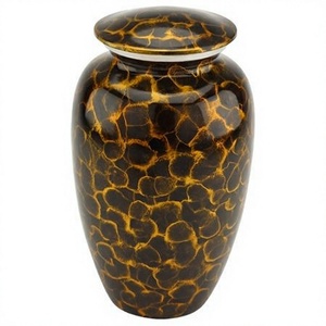 Jarrón de mesa para adultos, estilo europeo-americano, para cenizas, de metal, ecológico, para exhibición floral, Art Déco, con esmalte craquelado, portátil y personalizable - Product Image 1