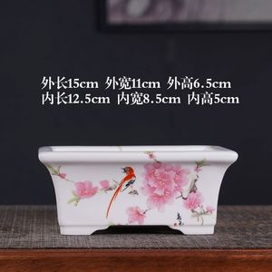 <span class=keywords><strong>Vasi</strong></span> per Piante Bonsai da Interno in Ceramica con Pittura a Inchiostro <span class=keywords><strong>di</strong></span> Paesaggio - Product Image 6