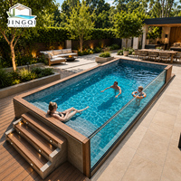 Piscine de Nage Rectangulaire Extérieure en Fibre de Verre pour Hôtels et Complexes Hôteliers, Grande Taille 20ft x 40ft, avec Jacuzzi et Spa pour Adultes