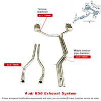 Tuyaux d'échappement intermédiaires et arrière en acier inoxydable haute performance Audi RS6 RS7 C8, finition lisse, épaisseur 1,5 mm, garantie 3 ans
