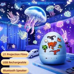Lampe de Projection LED en Forme d'Œuf de Dinosaure de Dessin Animé 6/12/21 Diapositives, Projecteur Musical Univers Animal, Décoration de Chambre, <span class=keywords><strong>Veilleuse</strong></span> pour Enfants - Product Image 6