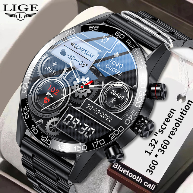 LIGE BW0408 (7 Days) Battery Rugged Smart Watch for Men Answer Dial Call Fitness Tracker Heart Rate SpO2 Smartwatch Android IOS