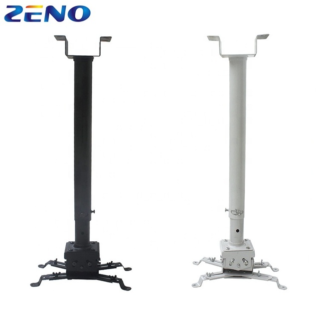 ZENO PDS09-100/B 100cm 1 Meter White Universal Adjustable Projector Ceiling Wall Bracket Projector Stand Mount