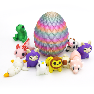 Ensemble d'œufs de résurrection d'animaux imprimés en 3D colorés, jouets créatifs et tendance, figurines décoratives, cadeaux et ornements - Product Image 1