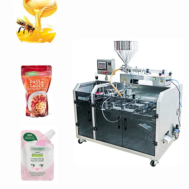 Machine à emballer horizontale automatique de petits sacs de ketchup miel Machine de remplissage de liquide de poche