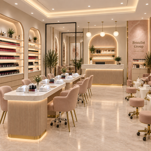 Vitrine à vernis à ongles personnalisée avec étagères murales LED pour salon de manucure moderne et magasin de beauté - Product Image 1