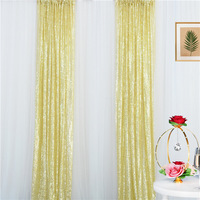 Rideau de fond scintillant QL à paillettes, style européen, en tissu maille nylon, draperie de fond brillante et étincelante pour décoration d'anniversaire, de mariage ou de spectacle