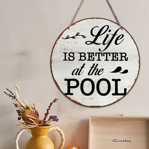 Spot garden <b>decoration</b> wooden sign hangings, home <b>wall</b> <b>decorations</b>, wooden round slogan signs, doorplates, ornaments - Product Image 2
