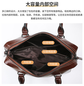 Bolso de Hombro de Diseño de Lujo para Mujer, con Logotipo Personalizado, Color Marrón, Grande, de Cuero PU - Product Image 3