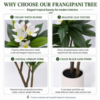 Arbre artificiel de Plumeria 120 cm en PE résistant aux UV, plante fleurie artificielle au toucher réel pour la décoration de la maison, du jardin et des mariages, vente en gros