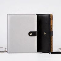 Carnet de planification quotidienne A5 personnalisé avec impression, couverture en cuir PU, 6 anneaux, 2026-2027, avec autocollants