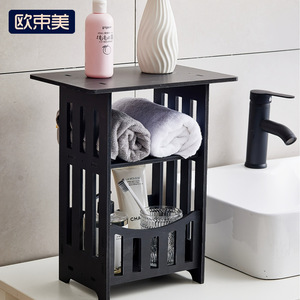 Ousume Bathroom Storage Shelf 3 Tier Freestanding Organizer For Towels Toiletries Sink <b>Side</b> Use - Product Image 1