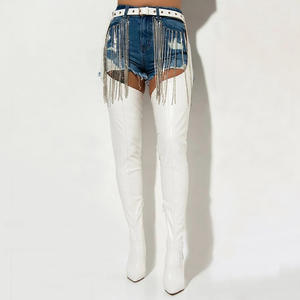 שיקול mf4180 ירך מגפי עור גבוה עם חגורה נשים מעל הברך מגפיים נשים נעליים עקבים גבוהים נשים אופנה - Product Image 6