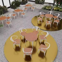 Table à manger d'extérieur moderne ensemble de chaises cadre en aluminium design en bois massif mobilier d'extérieur décontracté cour jardin terrasse