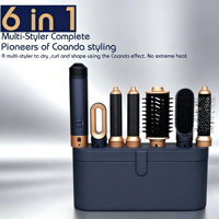 Sikat Udara Panas Ionik Profesional 6-in-1 110.000 RPM Pengering & Penata Rambut Berkecepatan Tinggi Tanpa Sikat dengan Pengeriting Otomatis