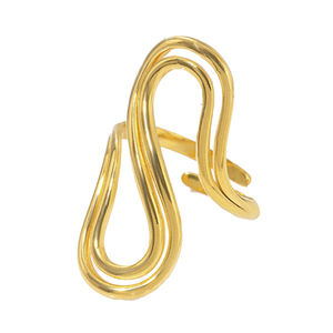 Gemnel S Shape 925แหวนเงินสเตอร์ลิงสำหรับผู้หญิงแหวนแฟชั่นอินเทรนด์เครื่องประดับมินิมอลและสง่างาม - Product Image 1