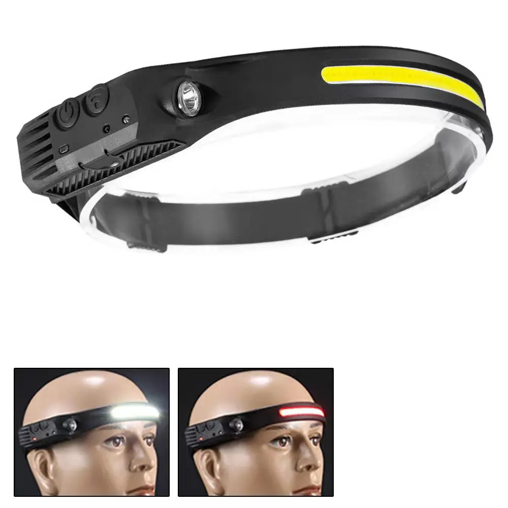 Wholesale White Red Safety Light Best Head Lamp Running Camping Waterproof Headlamps Pivotable Head Led Headlamp Flashlight