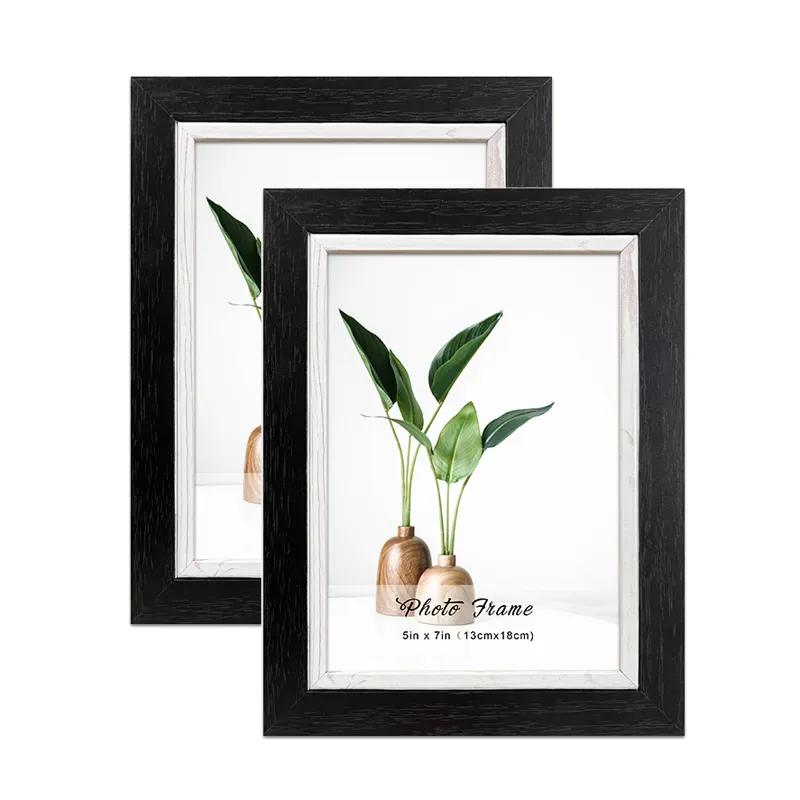 Custom Size Simple Black Mdf Wall Hanging Tabletop Home Decor Photo Frames For Family