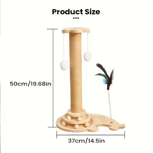 Tiang Garukan Kucing Mewah dari Kayu, Tiang Garukan Kucing, Rangka Panjat, Pohon Kucing, Mainan Kucing, Pohon Panjat untuk Kucing Dalam Ruangan - Product Image 4