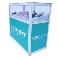 Comptoir d'exposition pliable pour produits électroniques à prix abordable, vitrine en verre pour téléphones portables, présentoir pour téléphones mobiles