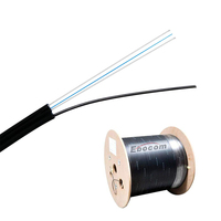 Ebocom 2 Core G657A1 G652D LSZH Chaqueta de PVC para exteriores Fig 8 Cable de caída de fibra óptica FTTH plano aéreo autosuficiente