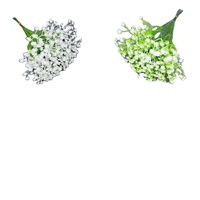 Aksesoris Rangkaian Bunga Gypsophila Plastik Semprotan Tunggal Daun Palem Areca Daun Eucalyptus Tanaman Hijau Bunga Palsu
